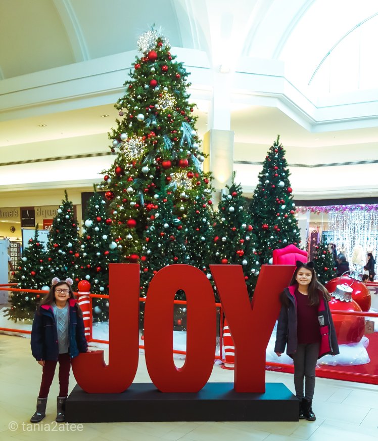 Sisters standing with giant JOY sign: tania2atee